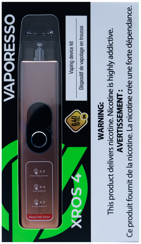 VAPORESSO XROS 4 POD KIT CHAMPAGNE GOLD [CRC]  eCloudz - Specialty Vape  Shop