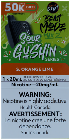 FLAVOUR BEAST BEAST MODE MAX 2 SOUR GUSHIN S. ORANGE LIME [ONTARIO]
