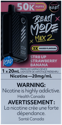 FLAVOUR BEAST BEAST MODE MAX 2 STR8 UP STRAWBERRY BANANA ICED [ONTARIO]