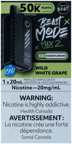 FLAVOUR BEAST BEAST MODE MAX 2 WILD WHITE GRAPE ICED [ONTARIO]