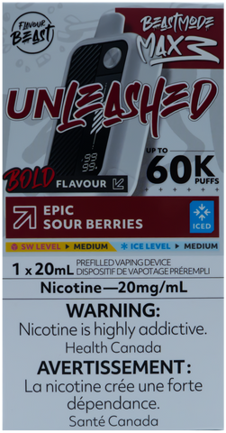 FLAVOUR BEAST BEAST MODE MAX 3 UNLEASHED EPIC SOUR BERRIES ICED [ONTARIO]