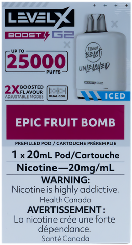 LEVEL X FLAVOUR BEAST UNLEASHED BOOST G2 POD EPIC FRUIT BOMB ICE [ONTARIO]