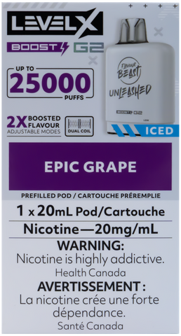 LEVEL X FLAVOUR BEAST UNLEASHED BOOST G2 POD EPIC GRAPE ICE [ONTARIO]