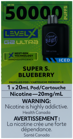 LEVEL X FLAVOUR BEAST G2 ULTRA POD SUPER S. BLUEBERRY ICE [ONTARIO]