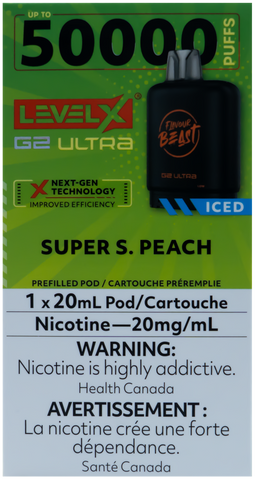 LEVEL X FLAVOUR BEAST G2 ULTRA POD SUPER S. PEACH ICE [ONTARIO]