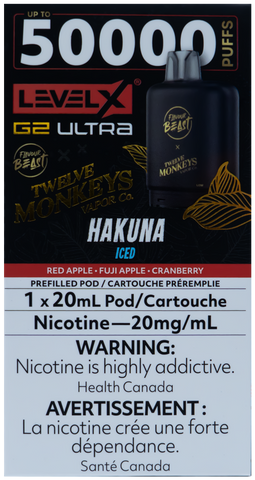 LEVEL X FLAVOUR BEAST G2 ULTRA TWELVE MONKEYS POD HAKUNA ICE [ONTARIO]