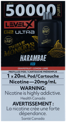LEVEL X FLAVOUR BEAST G2 ULTRA TWELVE MONKEYS POD HARAMBAE ICE [ONTARIO]