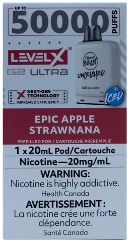 LEVEL X FLAVOUR BEAST UNLEASHED G2 ULTRA POD EPIC APPLE STRAWNANA ICE [ONTARIO]