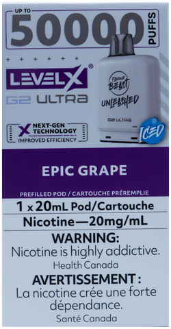 LEVEL X FLAVOUR BEAST UNLEASHED G2 ULTRA POD EPIC GRAPE ICE [ONTARIO]