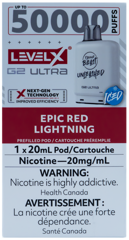LEVEL X FLAVOUR BEAST UNLEASHED G2 ULTRA POD EPIC RED LIGHTNING ICE [ONTARIO]