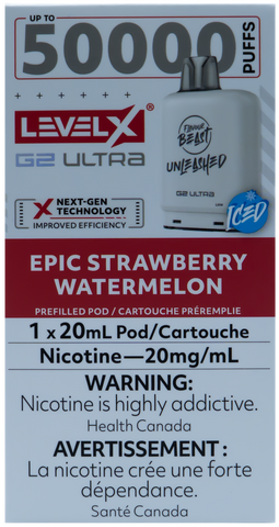 LEVEL X FLAVOUR BEAST UNLEASHED G2 ULTRA POD EPIC STRAWBERRY WATERMELON ICE [ONTARIO]