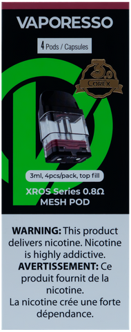 VAPORESSO XROS 0.8OHM 3ML CORTEX 3.0 PODS [CRC] (4 PACK)